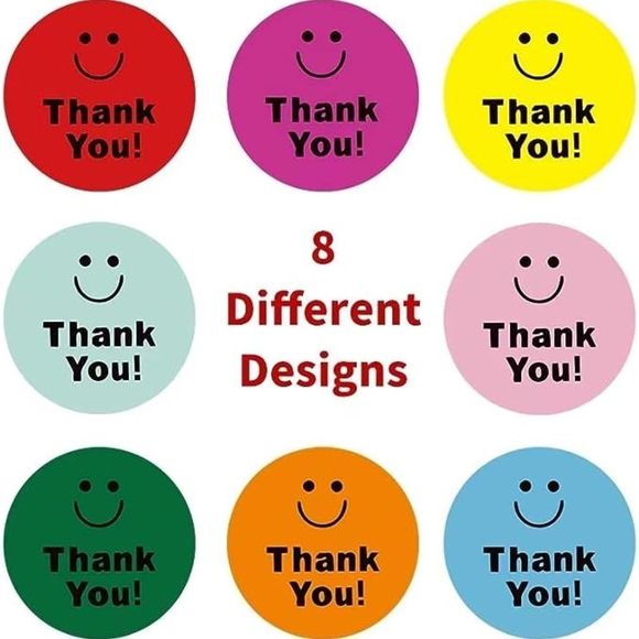 1in Business Stickers, Smiley Face Stickers, Packaging for Small Business - Picture 5 of 5